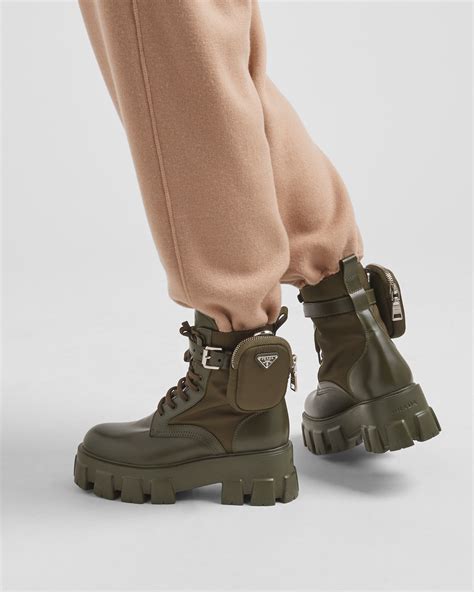 olive green prada boots|designer Prada booties.